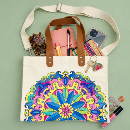 DIY Doodle Bag Bundle - Wildflower Tote Bag and Mandala Hand Bag & Acrylic Markers