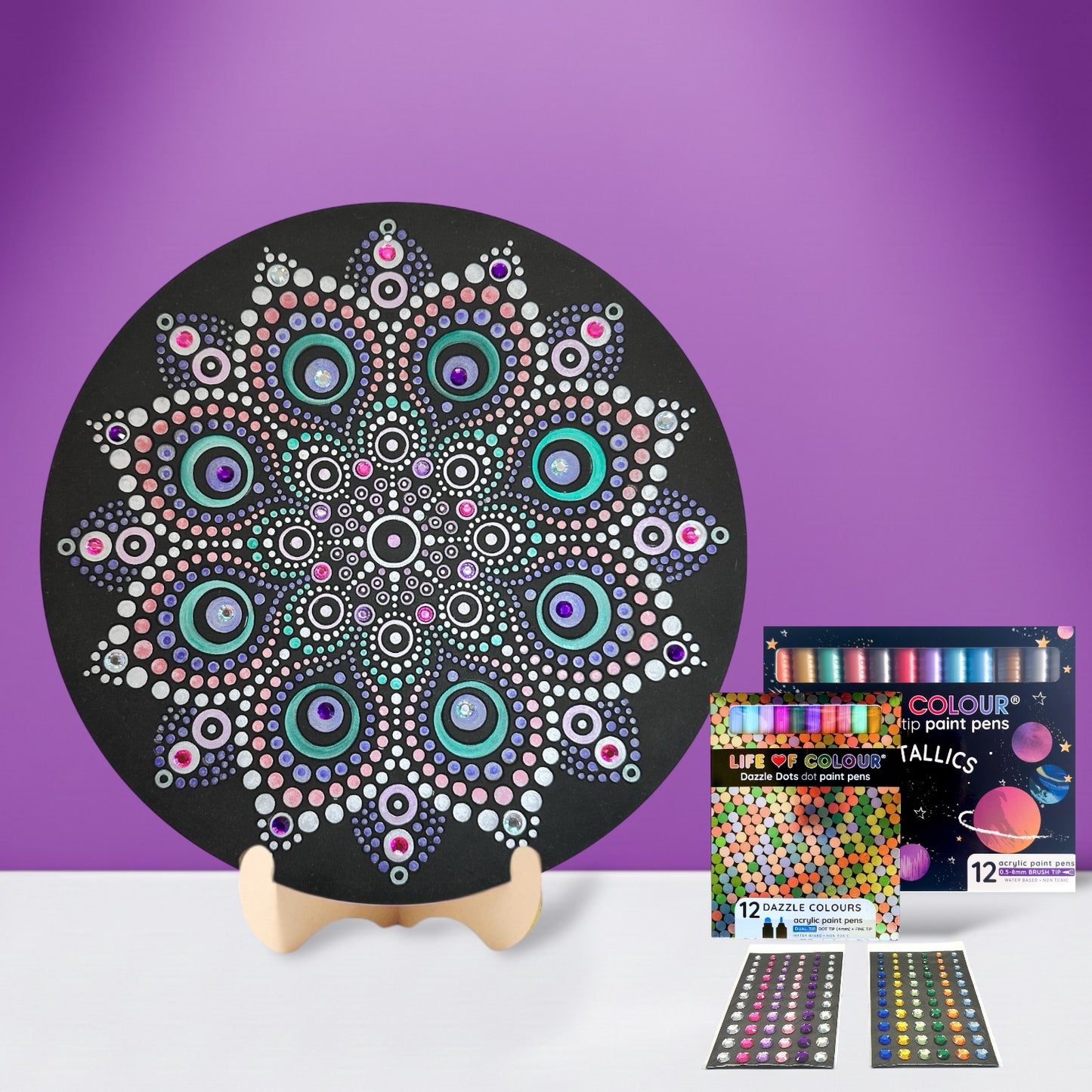 Life of Colour Dot Mandala Painting Kit - Leo the Lion