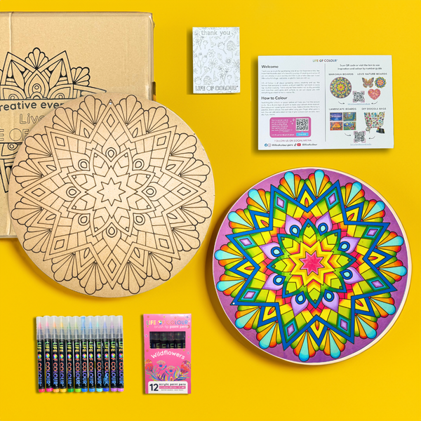 Life of Colour Mandala Painting Kit The Beach (Wildflowers)