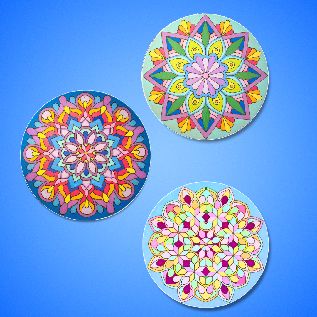Life of Colour Mandala Painting Kit - Bundle of 3 (Part 1 - No Pens)