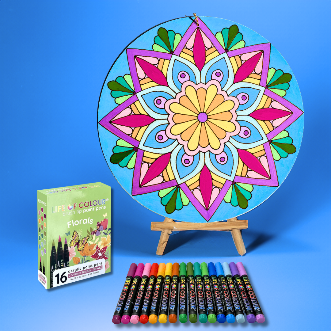 Life of Colour Mandala Painting Kit - In Bloom (Florals)