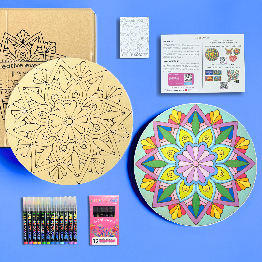 Life of Colour Mandala Painting Kit - In Bloom (Wildflowers)