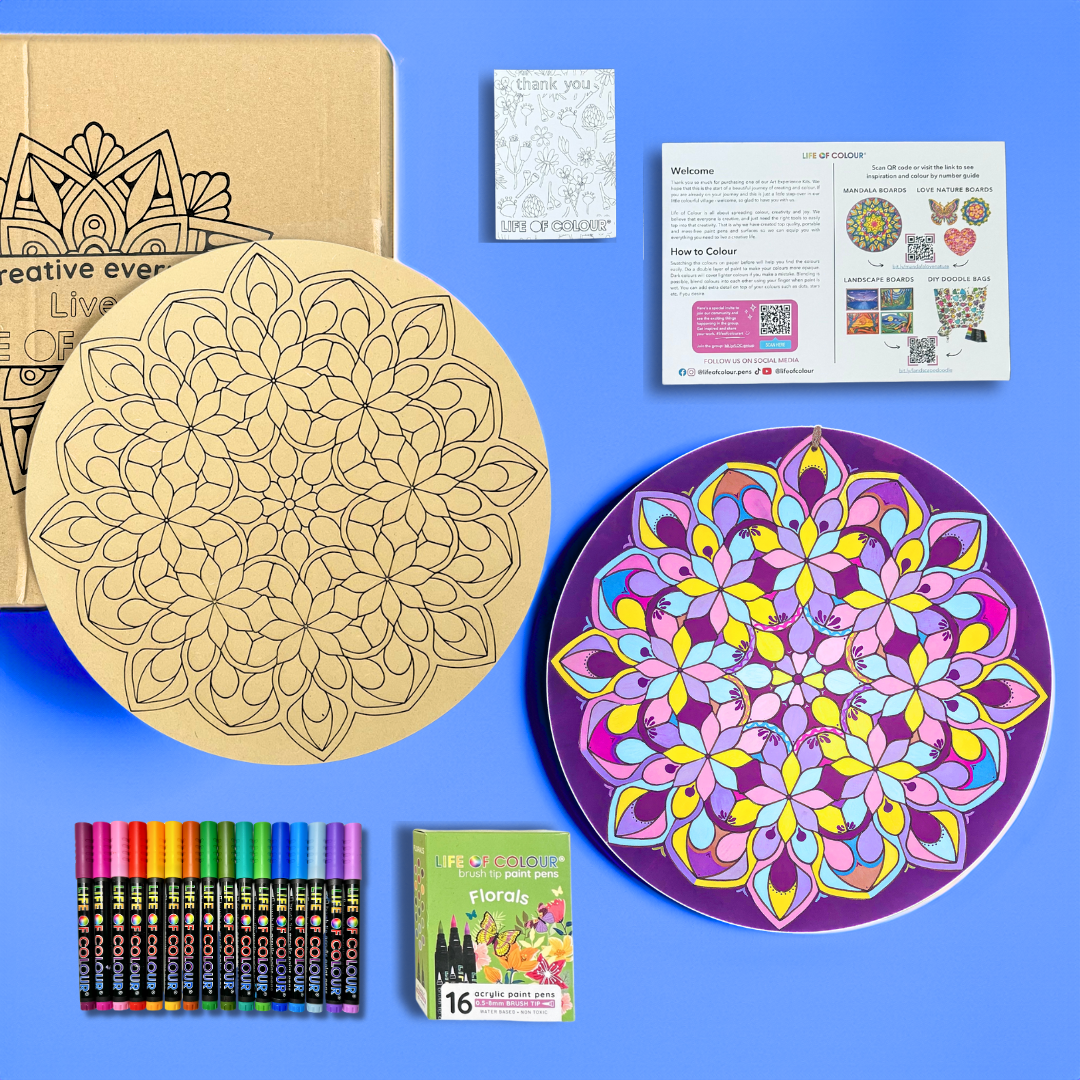 Life of Colour Mandala Painting Kit - The Kaleidoscope (Florals)