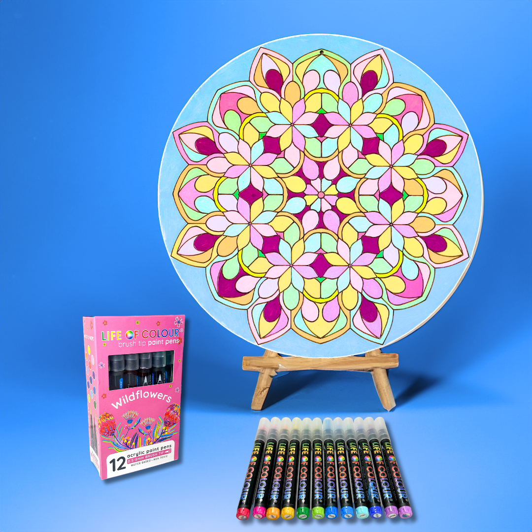 Life of Colour Mandala Painting Kit - The Kaleidoscope (Wildflowers)
