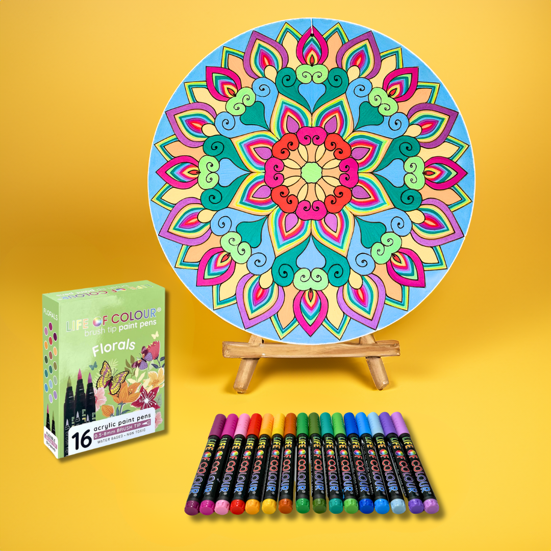 Life of Colour Mandala Painting Kit - The Phoenix (Florals)