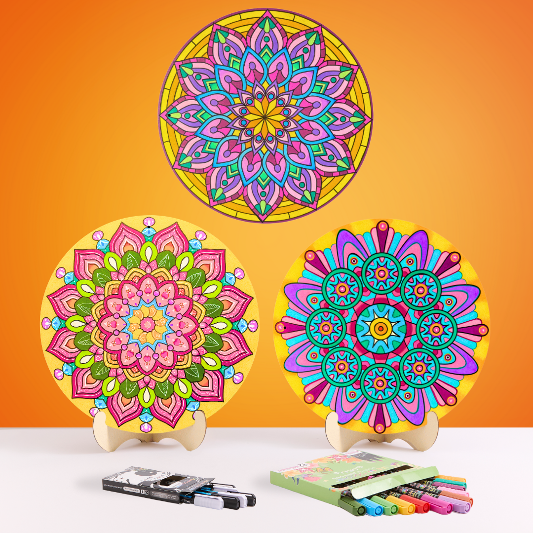 Mandala Painting Kit - Starfish, Octopus and Seashell Bundle of 3