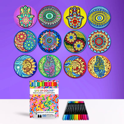 Life of Colour Mystical Coaster Painting Kit - Set of 12