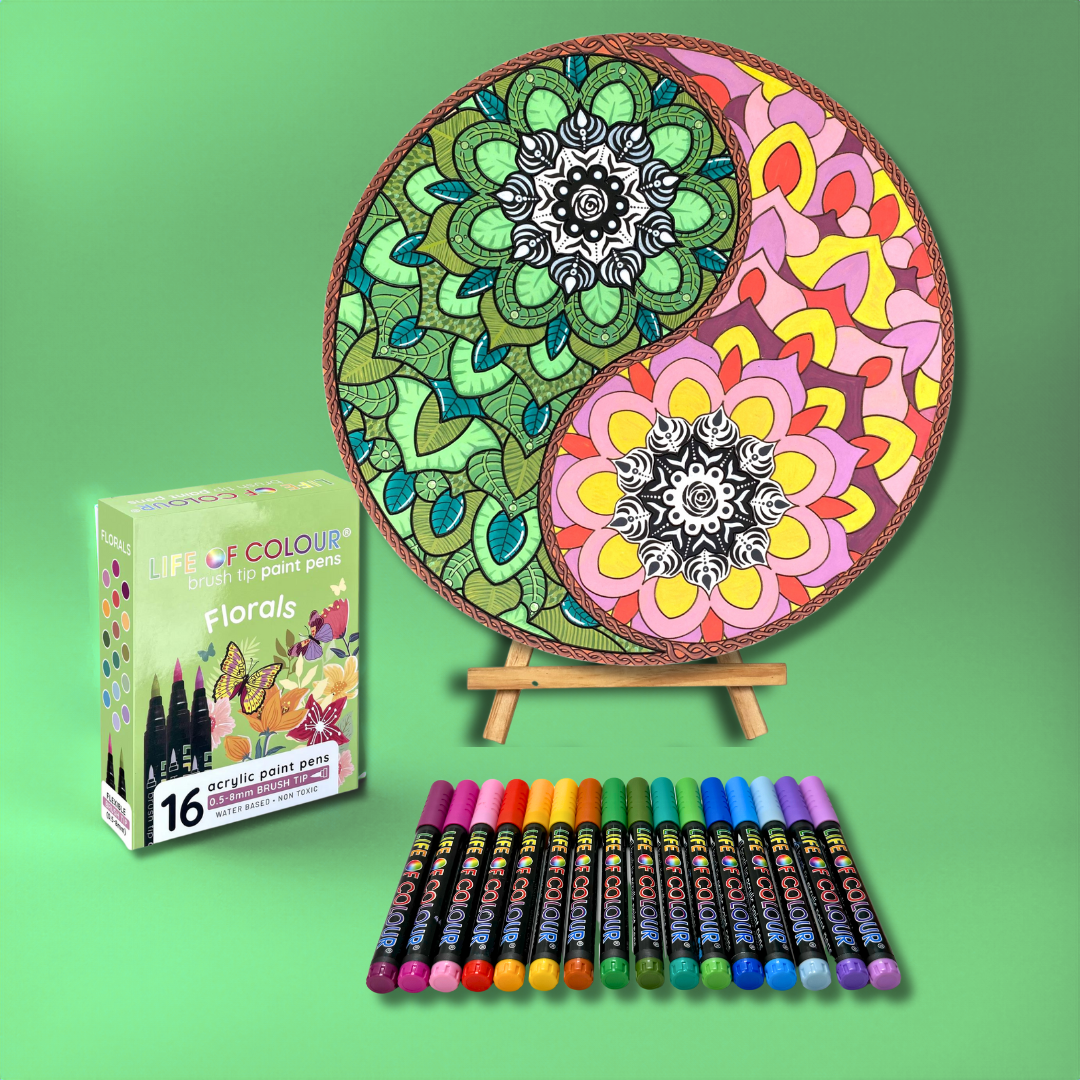 Life of Colour Yin Yang Painting Kit - Florals