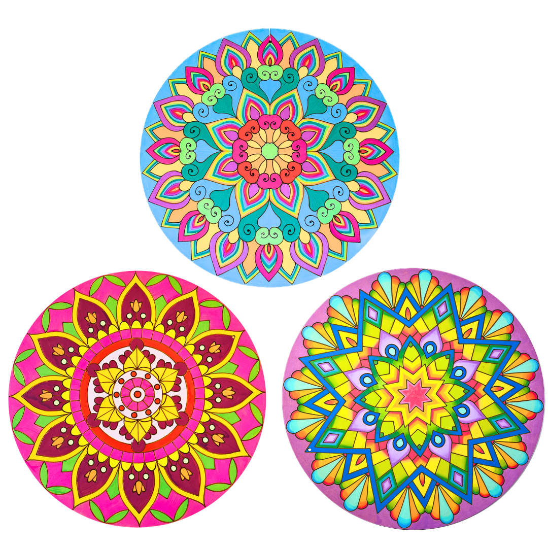 Life of Colour Mandala Painting Kit - Bundle of 3 (Part 2-No Pens)