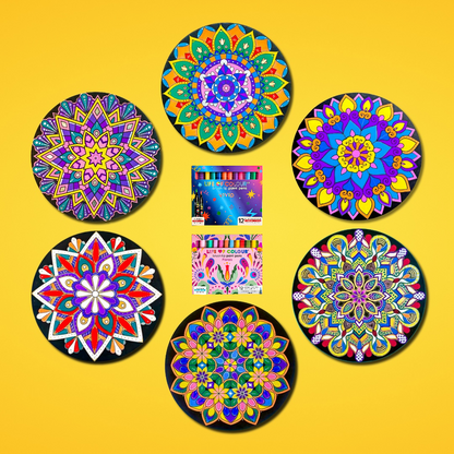 Life of Colour Mega Mandala Painting Kit - Bundle of 6