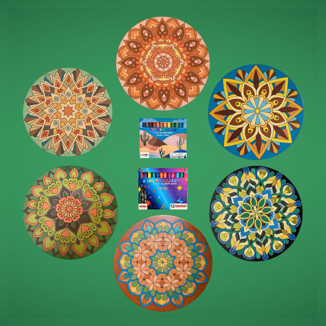 Life of Colour Mega Mandala Painting Kit - Bundle of 6