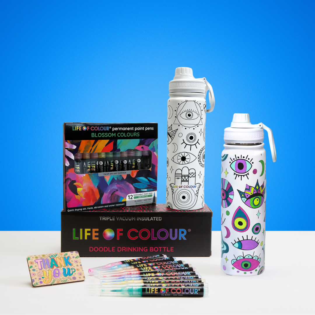 Doodle Drinking Bottle Painting Kit - Mystical Design