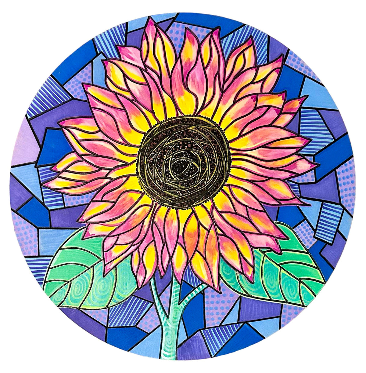 Life of Colour Mosaic Painting Kit - Sunflower with Acrylic markers