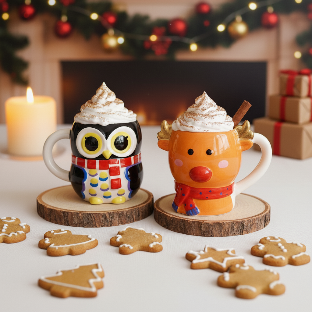 Christmas Mug Painting Kit - Owl and Reindeer