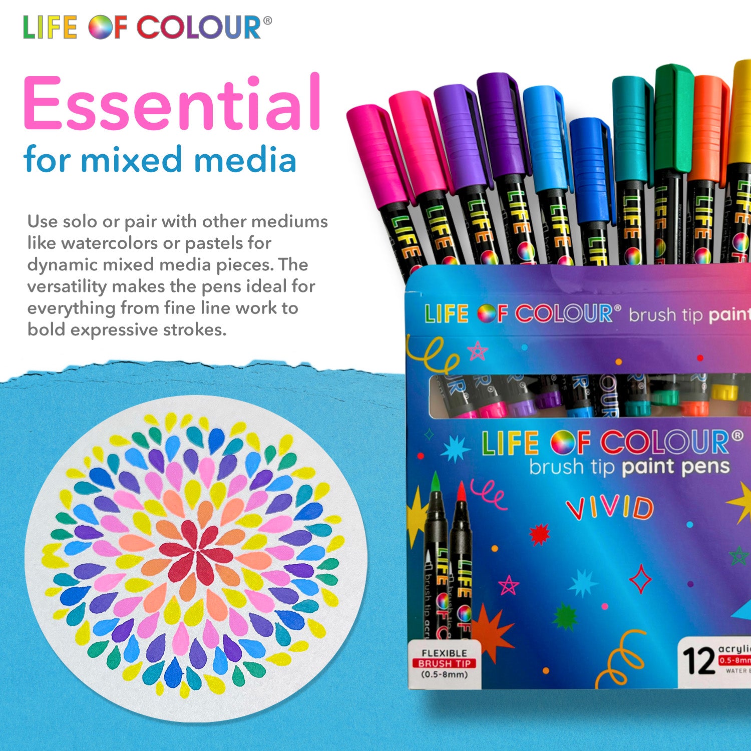 Acrylic Paint Picasso Paint Pens Vivid Brush Tip Acrylic Paint