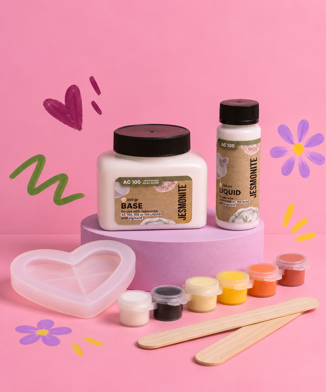 Jesmonite® x Life of Colour Creative Kit - Heart Trinket Dish
