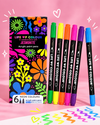 Jesmonite® x Life of Colour Neon Colour Dual Tip Acrylic Paint Pens - Set of 6 - Image 1