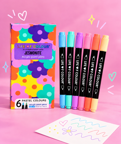 Jesmonite® x Life of Colour Pastel Colour Dual Tip Acrylic Paint Pens - Set of 6
