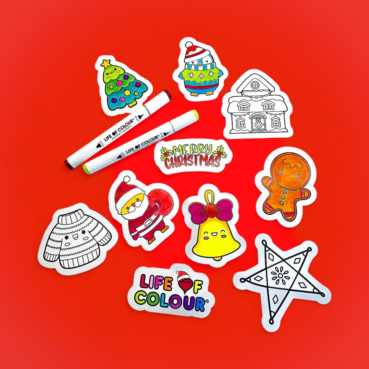 Christmas Colour-In Sticker Pack