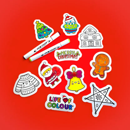Christmas Colour-In Sticker Pack