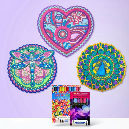 3D Love Nature Boards - Bundle of 3 (Peacock, Heart, Dragonfly)