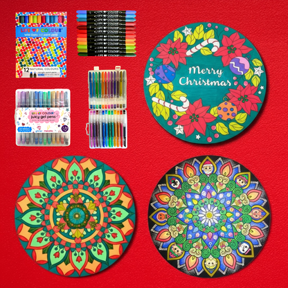 Christmas Wreath and Mandala Painting Kit - Bundle of 3