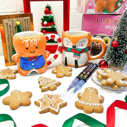 Christmas Mug Painting Kit - Fox and Gingerbread
