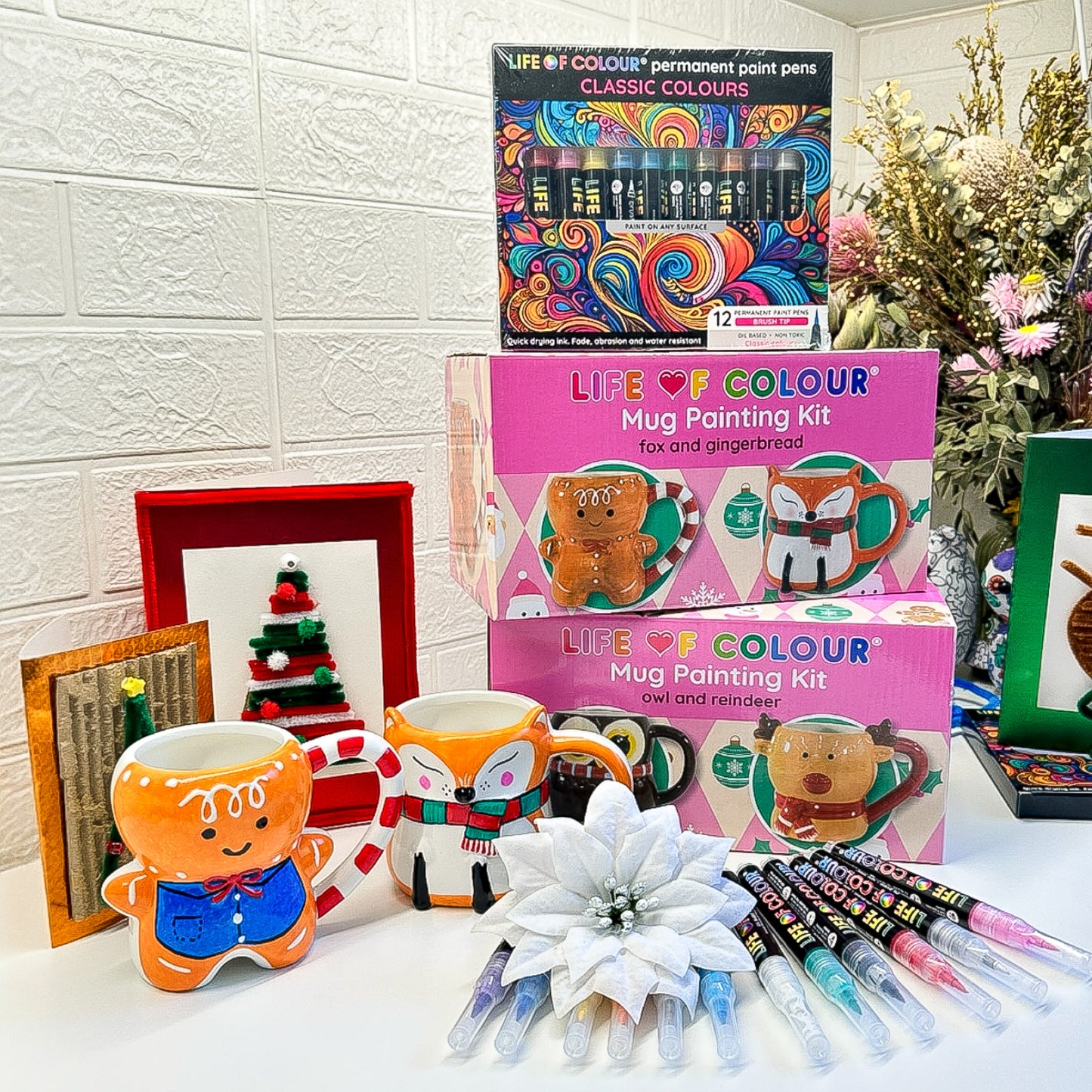 Christmas Mug Painting Kit - Fox and Gingerbread