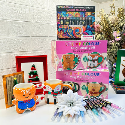Christmas Mug Painting Kit - Fox and Gingerbread
