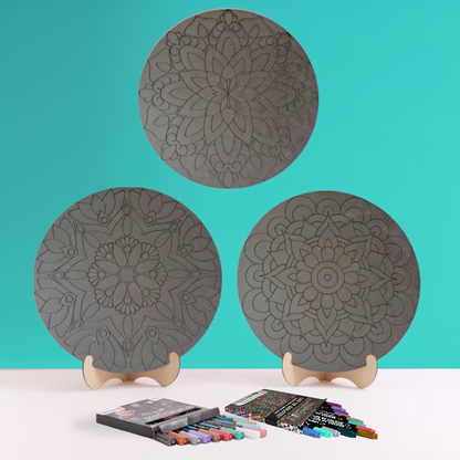 Life of Colour Mandala Galaxy Painting Kit Bundle of 3 - Sun, Moon, and Star