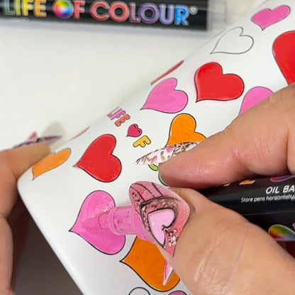 Doodle Drinking Bottle Painting Kit - Falling Hearts