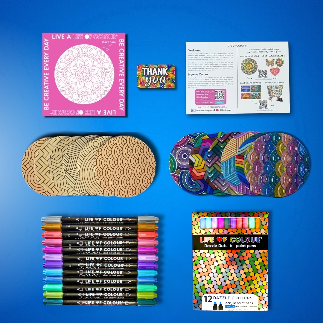 Life of Colour Zendoodle Coaster Kit - Set of 6