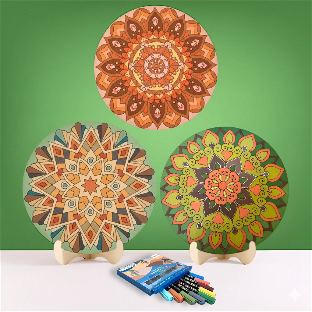 Life of Colour Mandala Painting Kit - Bundle of 3 (Beach, Phoenix and Botanica)