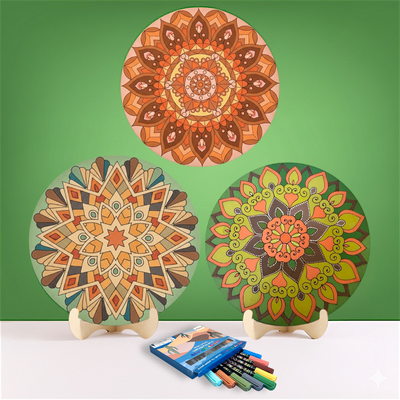 Life of Colour Mandala Painting Kit - Bundle of 3 (Beach, Phoenix and Botanica)