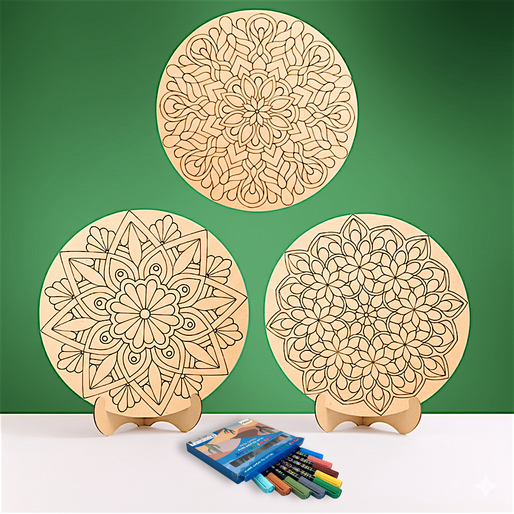 Life of Colour Mandala Painting Kit - Bundle of 3 (In Bloom, Kaleidoscope, The Dancer)