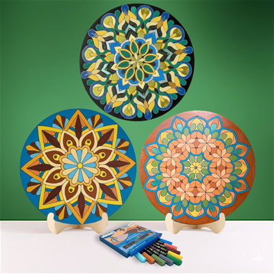 Life of Colour Mandala Painting Kit - Bundle of 3 (In Bloom, Kaleidoscope, The Dancer)