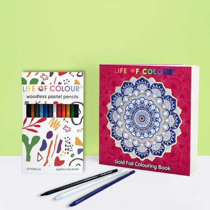 Life of Colour Gold Foil Colouring Book Bundle