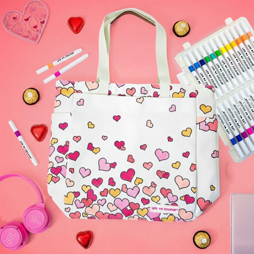 DIY Doodle Bag - Falling Hearts