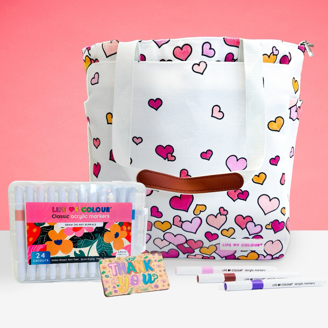 DIY Doodle Bag - Falling Hearts