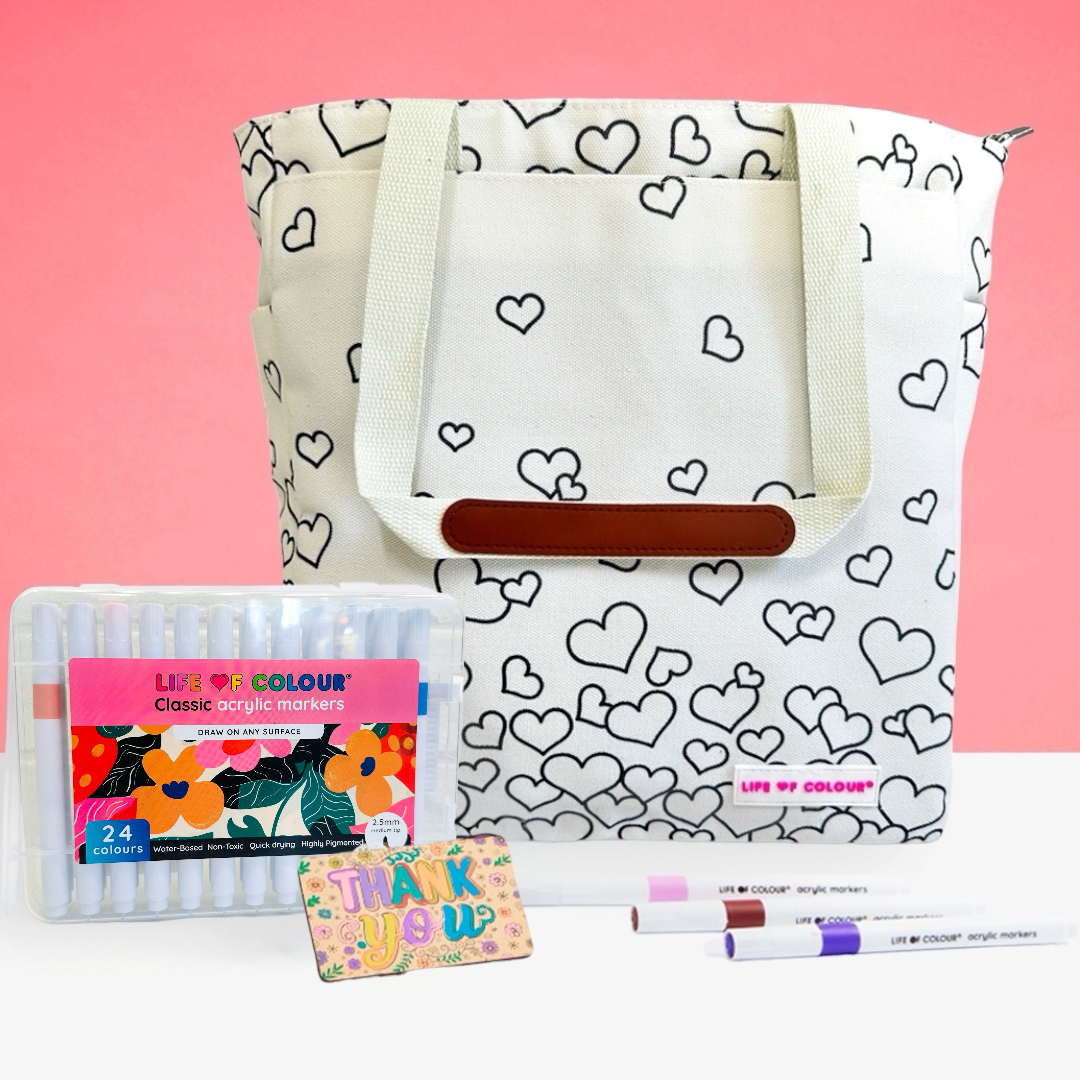 DIY Doodle Bag - Falling Hearts