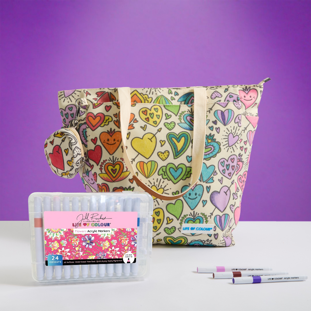 DIY Doodle Bag - Love Hearts Design