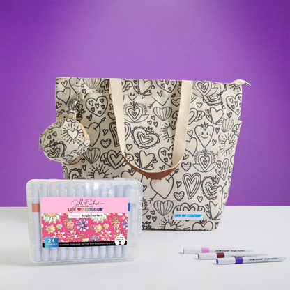 DIY Doodle Bag - Love Hearts Design