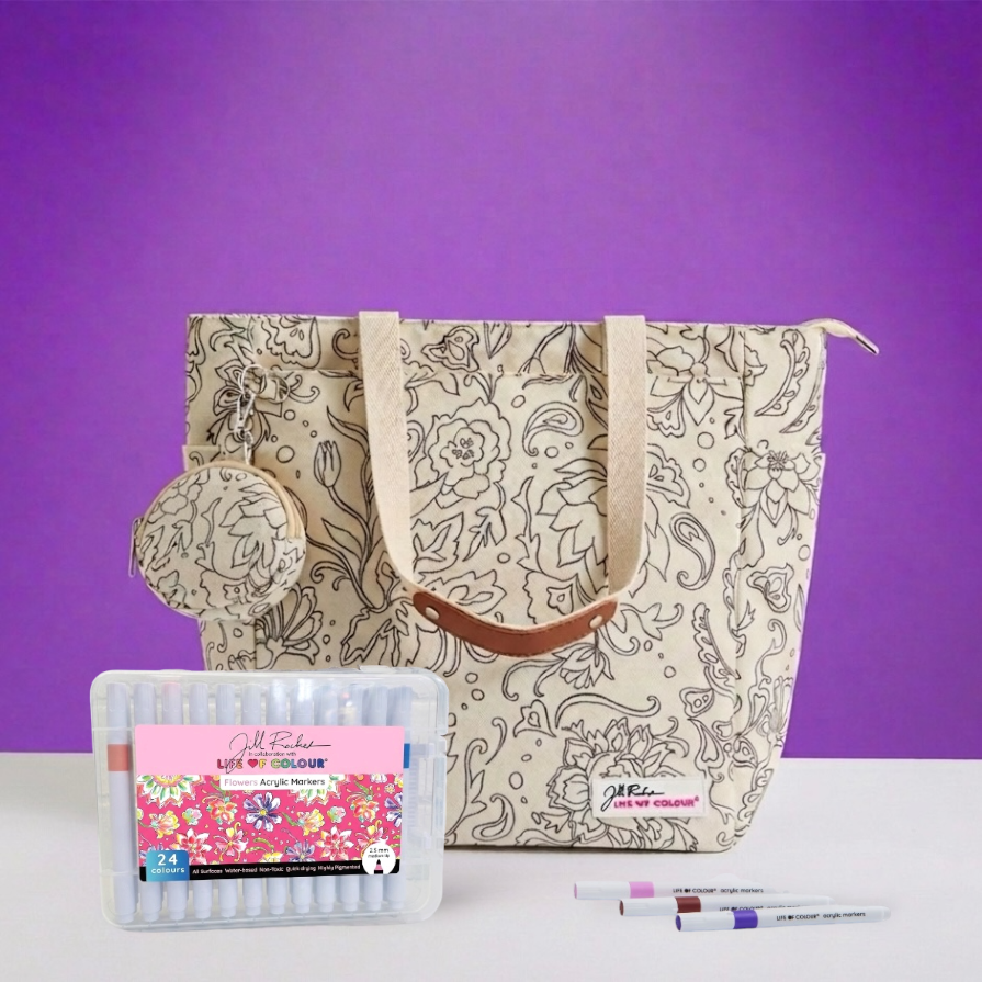 DIY Doodle Bag - Dreamy Flowers design