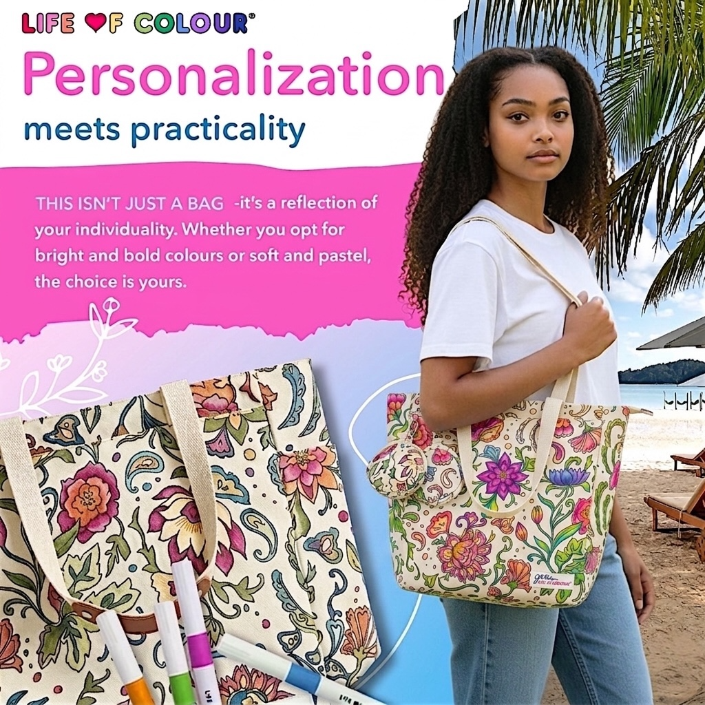 DIY Doodle Bag - Dreamy Flowers design