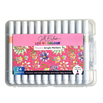 "Flowers" Acrylic Markers  - set of 24 Flower inspired tones