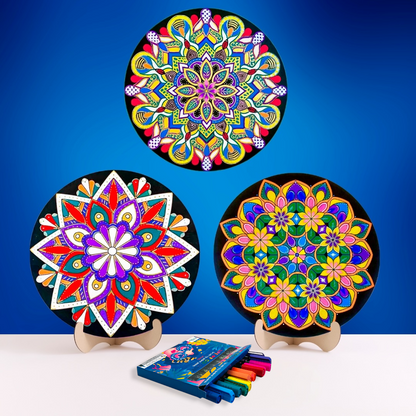 Life of Colour Mandala Painting Kit - Bundle of 3 (In Bloom, Kaleidoscope, The Dancer)