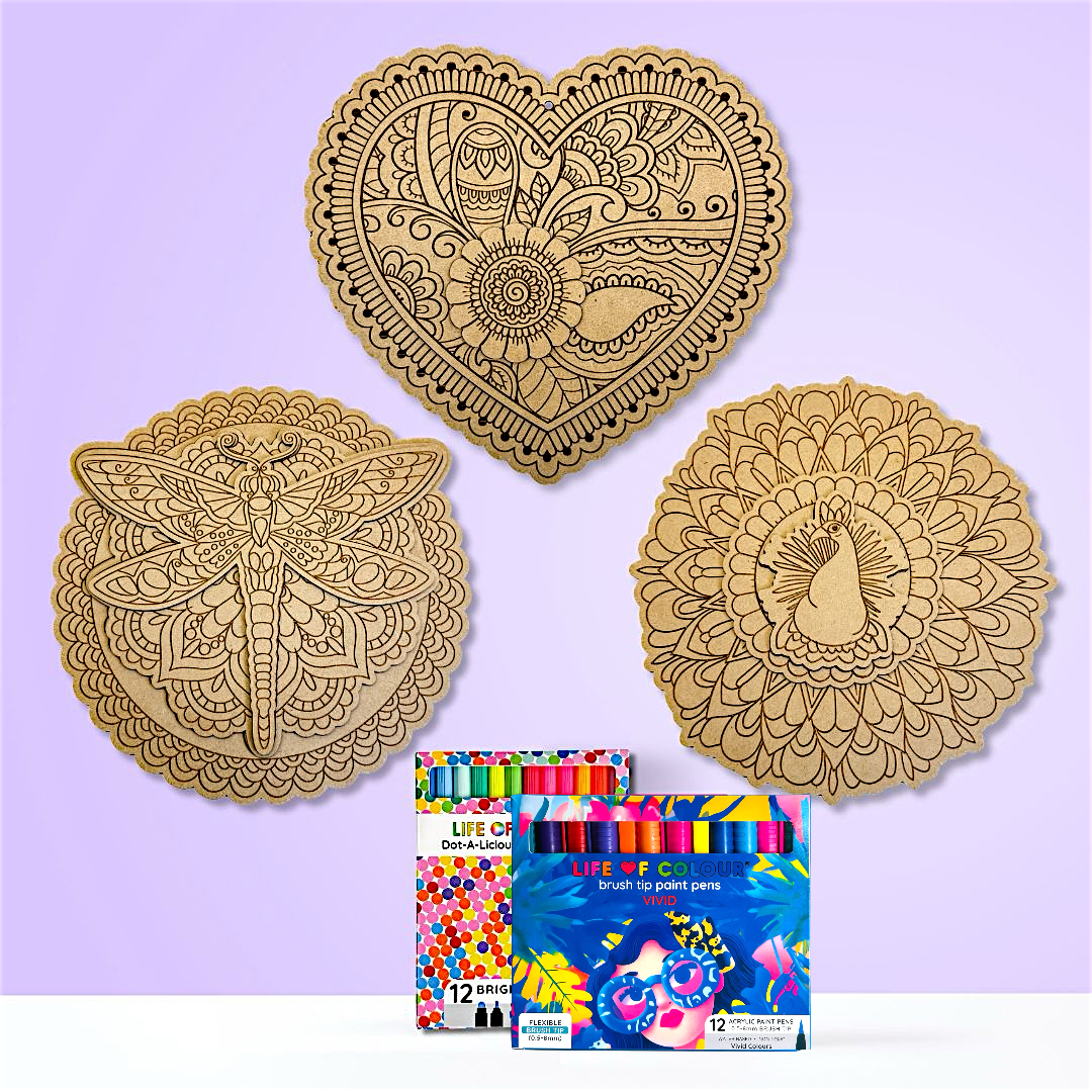 3D Love Nature Boards - Bundle of 3 (Peacock, Heart, Dragonfly)