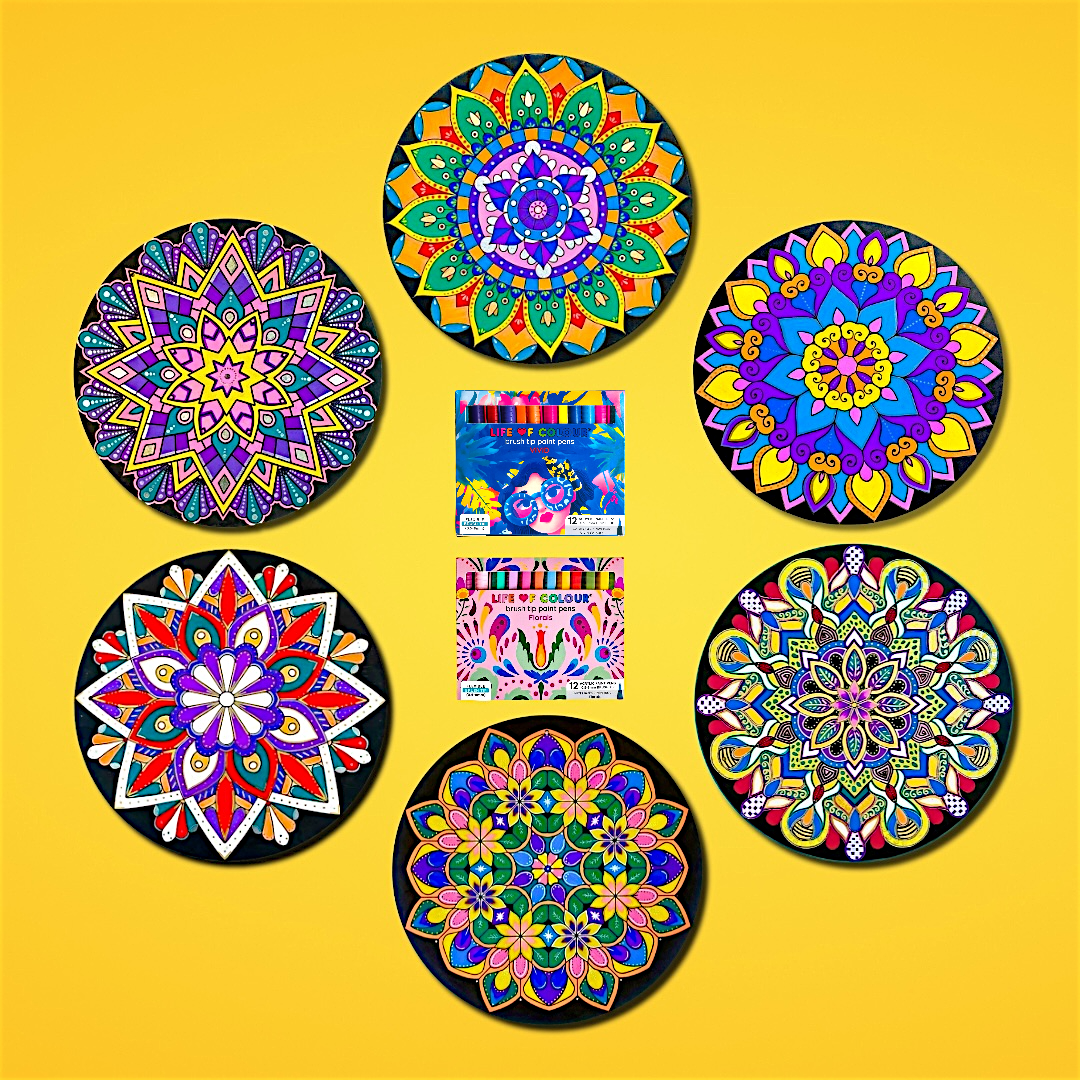 Life of Colour Mega Mandala Painting Kit - Bundle of 6