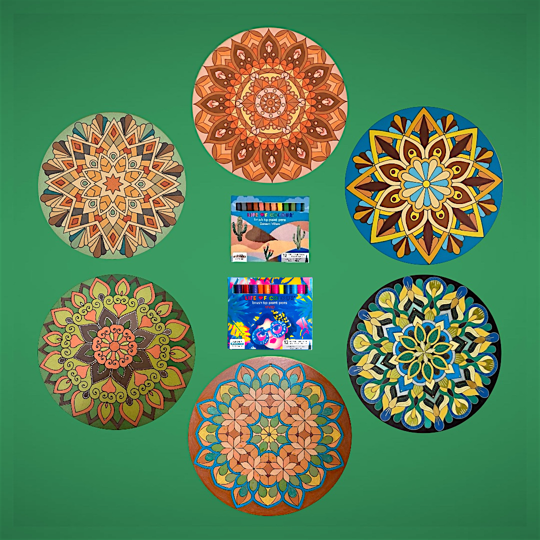 Life of Colour Mega Mandala Painting Kit - Bundle of 6