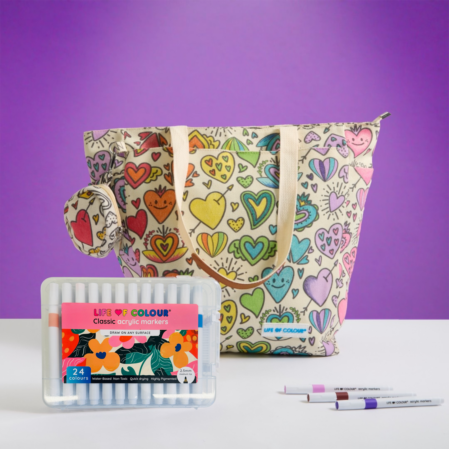 DIY Doodle Bag - Love Hearts Design